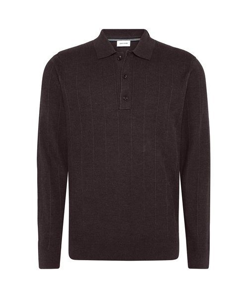 Чоловіче трикотажне поло з довгим рукавом PIERRE CARDIN коричневе &mdash; розмір L 07-52214-5166-8320 фото