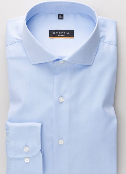 Рубашка ETERNA голубая мужская Slim Fit с длинным рукавом 72 см &mdash; размер 42 02-8817-F182/72-10 фото