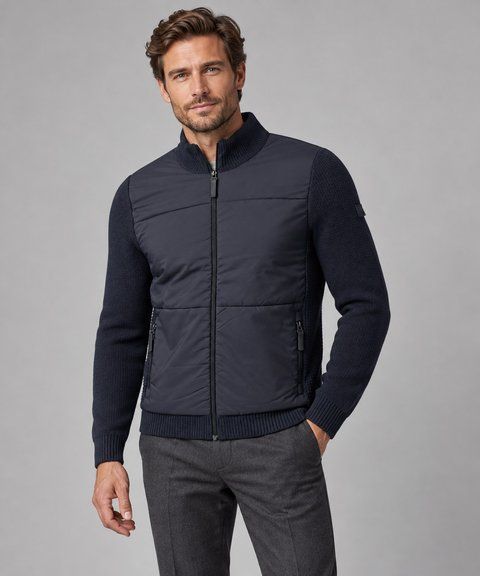 Мужской кардиган на молнии PIERRE CARDIN синий &mdash; размер L 07-51189-5082-6000 фото