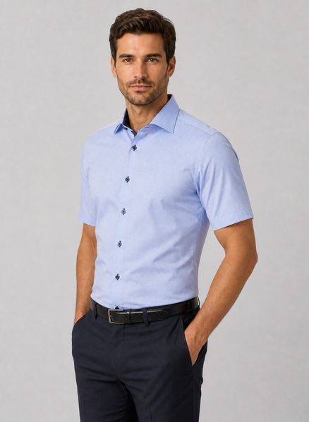 Сорочка ETERNA з коротким рукавом (Slim Fit) &mdash; розмір 41 03-8100-G132-12 фото