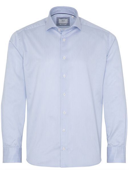 Сорочка ETERNA прямого крою (Modern Fit) блакитна у смужку зі стандартним рукавом &mdash; розмір 46 02-2357-XS82-12 фото
