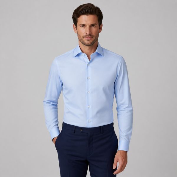 Сорочка ETERNA прямого крою (Modern Fit) блакитна зі стандартним рукавом &mdash; розмір 41 02-8817-X18K-10 фото
