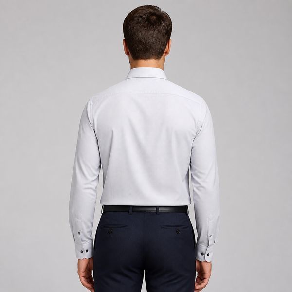 Рубашка ETERNA прямого кроя (Modern Fit) серая структура со стандартным рукавом &mdash; размер 42 02-3116-X94P-32 фото