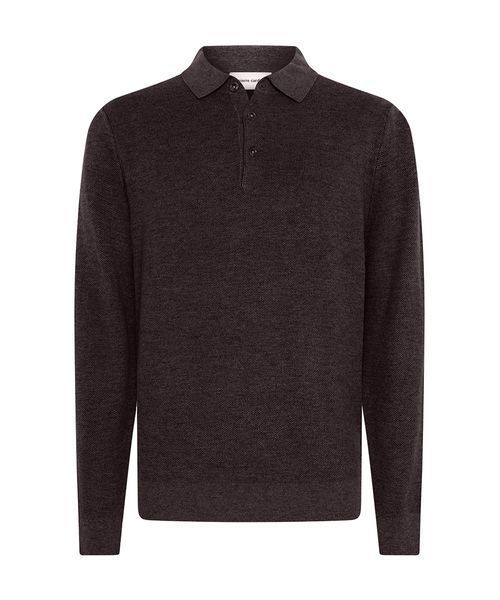 Чоловіче трикотажне поло з довгим рукавом PIERRE CARDIN коричневе &mdash; розмір M 07-52294-5186-8320 фото